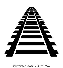 Railway Track Vector silhouette isolated on white background