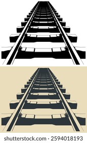 Railway tracks going into the distance close-up