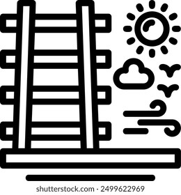 Railway tracks Line Icon Vector Design