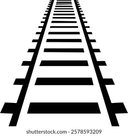 Railway tracks and switches or turnouts of the main railway station, Straight and curved railway train track icons. Top view railroad train paths. on transparent background, used for railway lines,