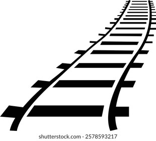 Railway tracks and switches or turnouts of the main railway station, Straight and curved railway train track icons. Top view railroad train paths. on transparent background, used for railway lines,