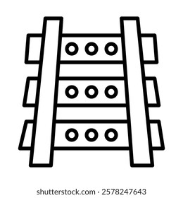 Railway Tracks Vector Line Icon Design