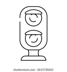 railway traffic light line icon vector. railway traffic light sign. isolated contour symbol black illustration