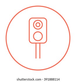 Railway traffic light line icon.