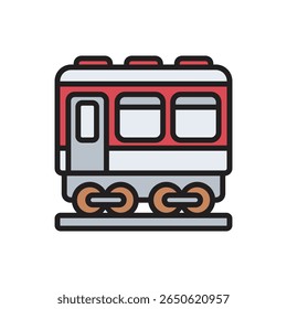 Railway Train Carriage Icon Vector Illustration