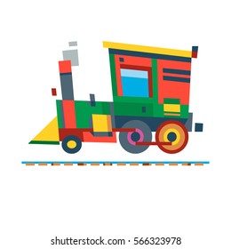 Railway train carriage vector