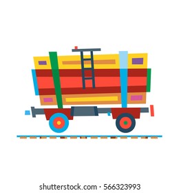 Railway train carriage vector