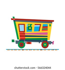 Railway train carriage vector
