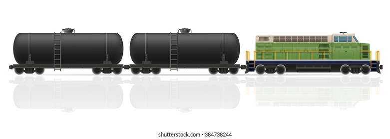 railway train with locomotive and wagons vector illustration isolated on white background