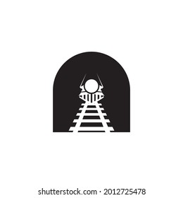 Railway train logo design vector template