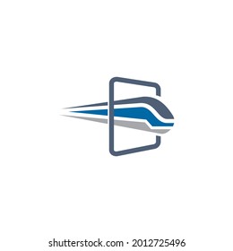Railway train logo design vector template