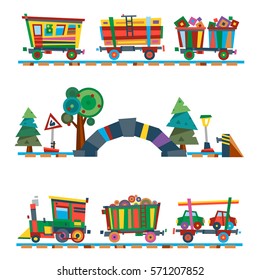 Railway train station vector