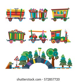 Railway train station vector