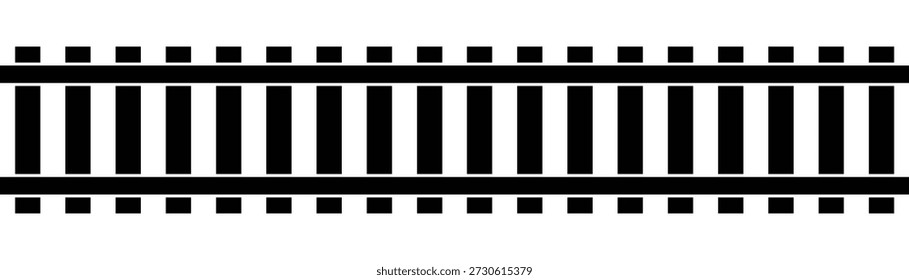 Conjunto de iconos de Pista de tren de ferrocarril con patrones de ruta de ferrocarril rectos, curvos y circulares Ilustración vectorial