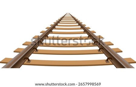 railway train track vector illustration isolated on white background.