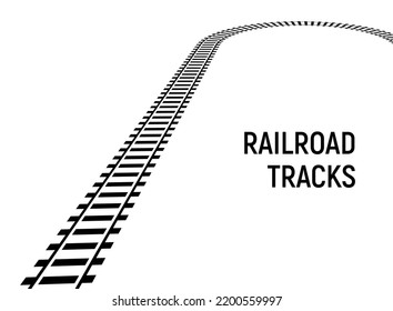 Railway train track vector route. Rail pattern curve railroad path icon