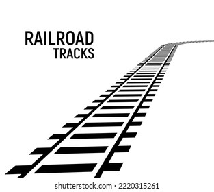 Ruta vectorial de la vía ferroviaria. Icono de trayectoria de carril de la curva de patrón ferroviario