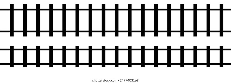 Railway train track vector route. Rail pattern round circular curve railroad path icon . Vector Illustration.