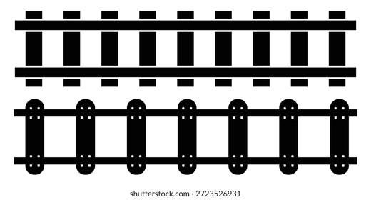 Via de trem ferroviário rota vetorial. curva padrão de trilho ícone de caminho de ferro. ilustração vetorial