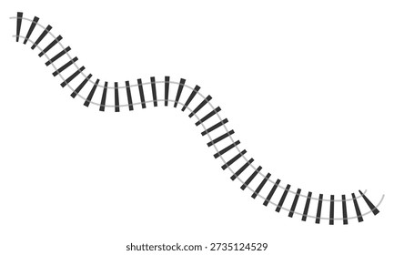 Railway train track vector route. rail pattern curve railroad path icon. vector illustration. eps 10 .