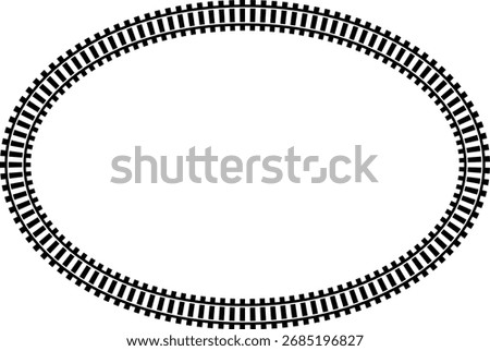 Railway train track vector route. Rail line, subway map, and railroad elements for game UI and graphic design icon set easy to edit. Rail pattern round circular curve railroad path icon