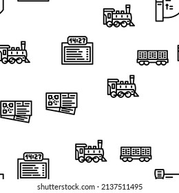 Ilustración De Línea Delgada Del Vector De Transporte De Tren Ferroviario