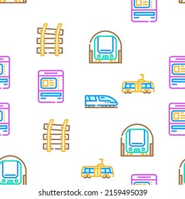 Ilustración de la línea de color del patrón sin problemas del vector de transporte ferroviario