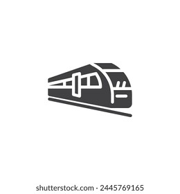 Icono del Vector del tren ferroviario. signo plano lleno para concepto móvil y Diseño web. Icono de glifo de tren de alta velocidad. Símbolo, ilustración del logotipo. Vector gráfico