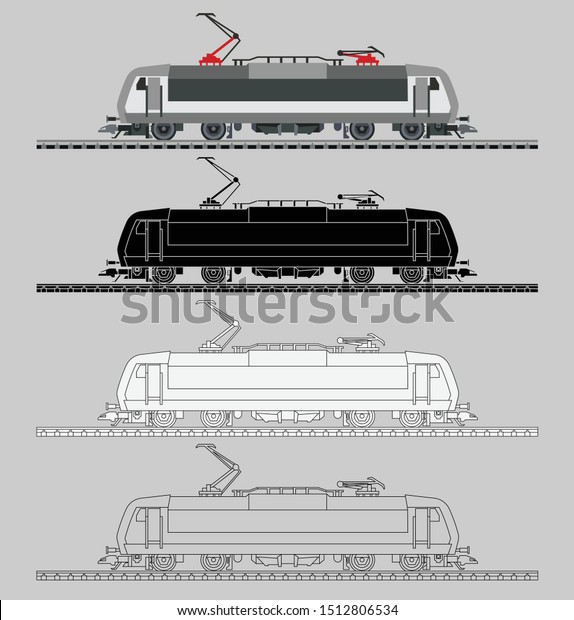 Railway Transport Locomotive Train Locomotive Illustration Stock Vector ...