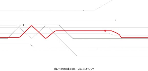 Transporte ferroviario. Puente de ferrocarril. Esquema de ilustración abstracta para su proyecto. Imagen de líneas sobre fondo blanco. Arte de diseño de Vector