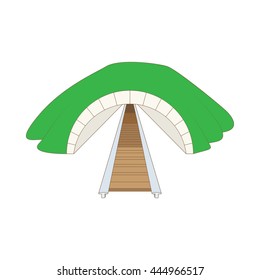Railway tunnel icon in cartoon style on a white background