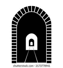 Railway tunnel icon flat. Simple pictogram on white background.  Vector illustration symbol