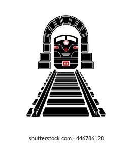 Railway tunnel icon in simple style isolated on white background
