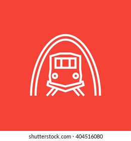 Railway tunnel line icon.