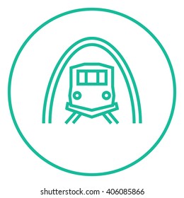 Railway tunnel line icon.