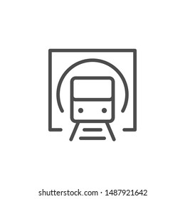 Railway tunnel line outline icon