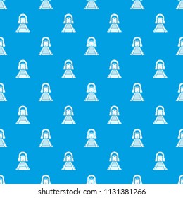 Railway tunnel pattern vector seamless blue repeat for any use