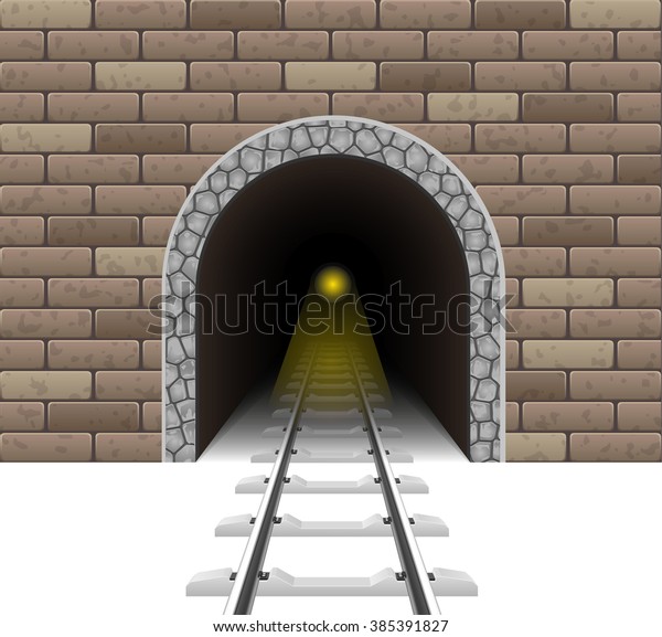 Railway Tunnel Vector Illustration Isolated On Stock Vector (Royalty ...