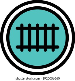 railway vector colour line icon