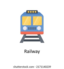 Railway  vector flat icon for web isolated on white background EPS 10 file