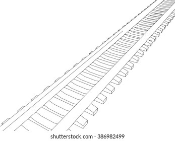 Railway vector illustration on white background 3