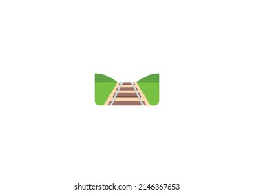 Vector Ferroviario Emoticon Aislado. Icono del ferrocarril