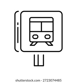 Archivo EPS 10 del icono del contorno del Vector ferroviario