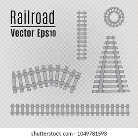 Railway vector template. Set of railroads isolated.