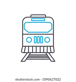 Railway vector thin line stroke icon. Railway outline illustration, linear sign, symbol concept.