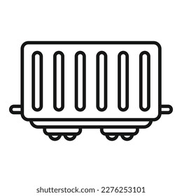 Railway wagon icon outline vector. Station train. Metro waiting