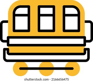 Railway wagon, illustration, vector on a white background.