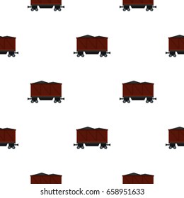 Railway wagon loaded with coal pattern seamless for any design vector illustration