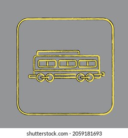 Eisenbahnwagen auf grauem Hintergrund