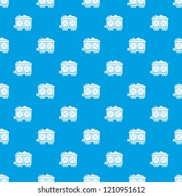 Railway wagon pattern vector seamless blue repeat for any use